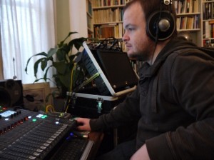 Dan Watkins at the studio desk